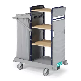    Green Hotel 943  Trolley with varnished metal stanchions and foldable bag holder, included side covering