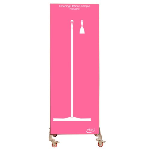 Árnyéktábla kerekes Pink háttér/fehér árnyék 2000x750mm Vikan