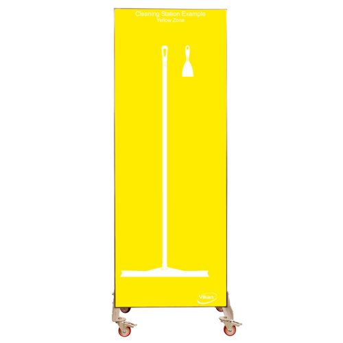 Árnyéktábla kerekes Sárga háttér/fehér árnyék 2000x750mm Vikan
