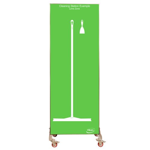 Árnyéktábla kerekes Lime háttér/fehér árnyék 2000x750mm Vikan