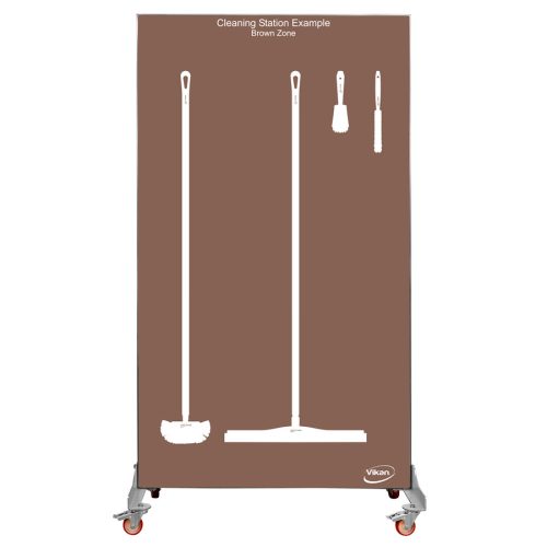 Árnyéktábla kerekes kétoldalas Barna háttér/fehér árnyék 2000x1150mm Vikan