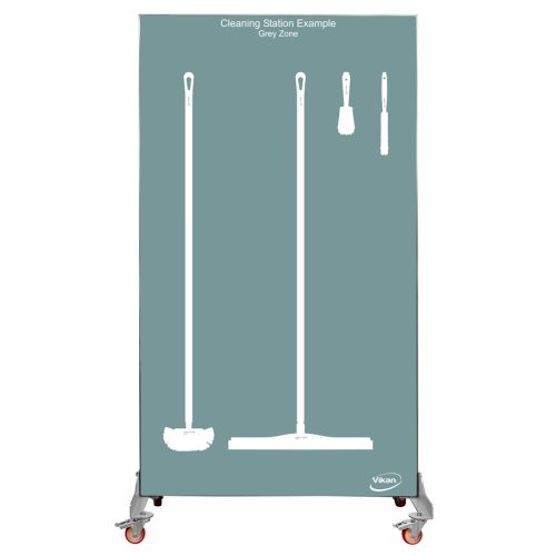 Árnyéktábla kerekes kétoldalas Szürke háttér/fehér árnyék 2000x1150mm Vikan