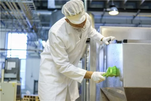 Rövid nyelű kefe Lime erős szálak 270mm Vikan Haccp System