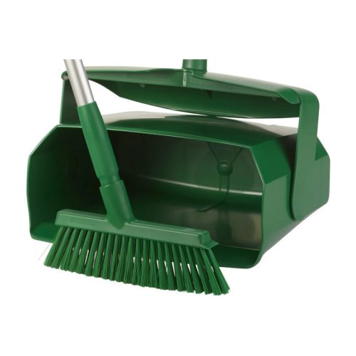 Nyeles zárható szemeteslapát seprűvel 350mm ZÖLD Vikan