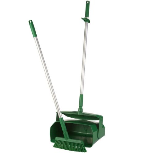 Nyeles zárható szemeteslapát seprűvel 350mm ZÖLD Vikan