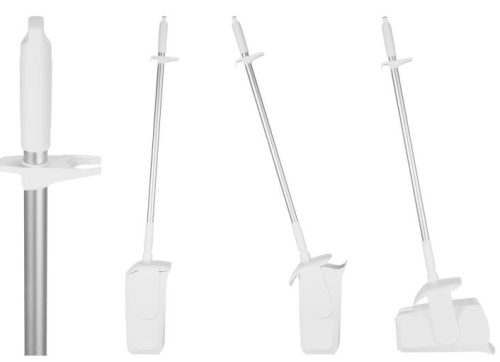 Nyeles zárható szemeteslapát seprűvel 350mm FEHÉR Vikan