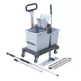   UltraSpeed Pro Double Bucket Ready to GoSTARTER KIT 25lit+10lit vödör. UltraSpeed prés, US moptartó, MicroPlus mop Teleszkópnyél, tolókar